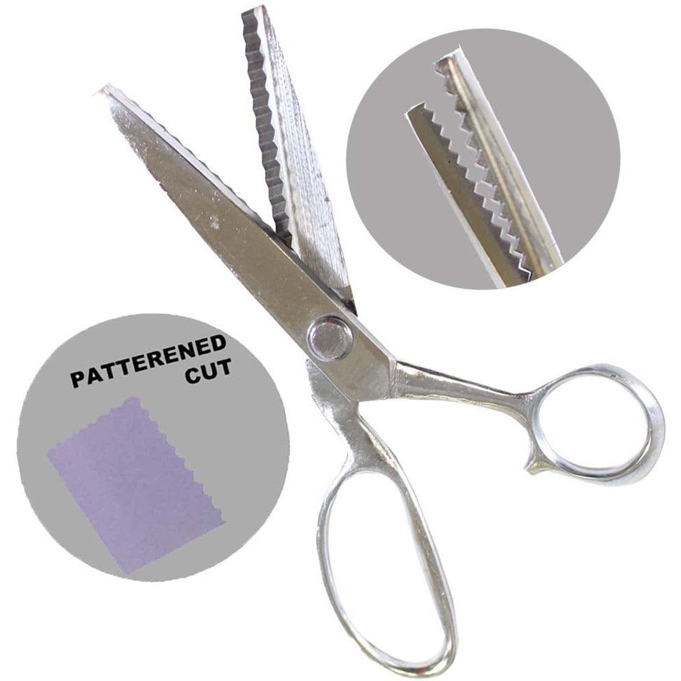 All Metal 8 Inch Pinking Shears With Classic Wave Pattern - SC-52800 - ToolUSA