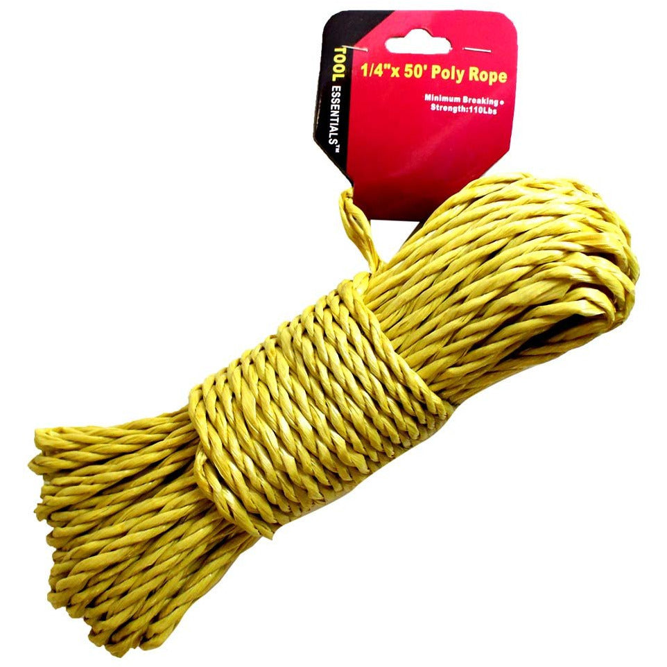 All Purpose Polypropylene Rope - 50' X 1/4" (Pack of: 2) - LHEN-5912-Z02 - ToolUSA