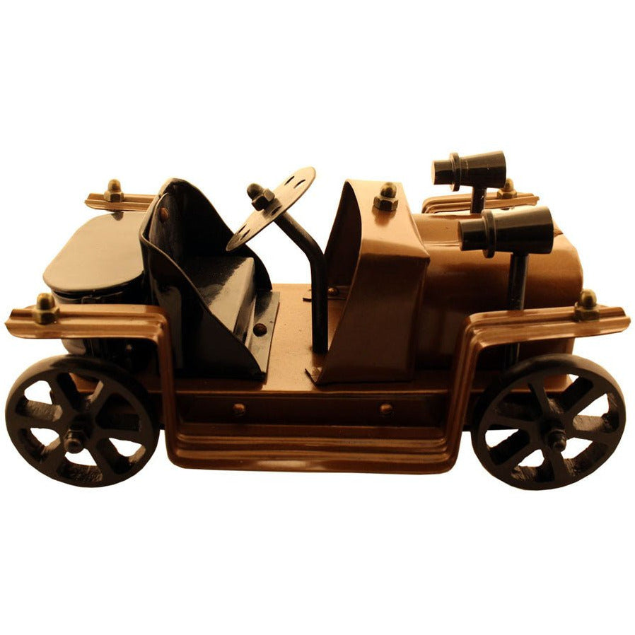 Antique Style "Horseless Carriage" Sheet Metal Model Car In Brown With Black Accents - G8445-2179CR - ToolUSA