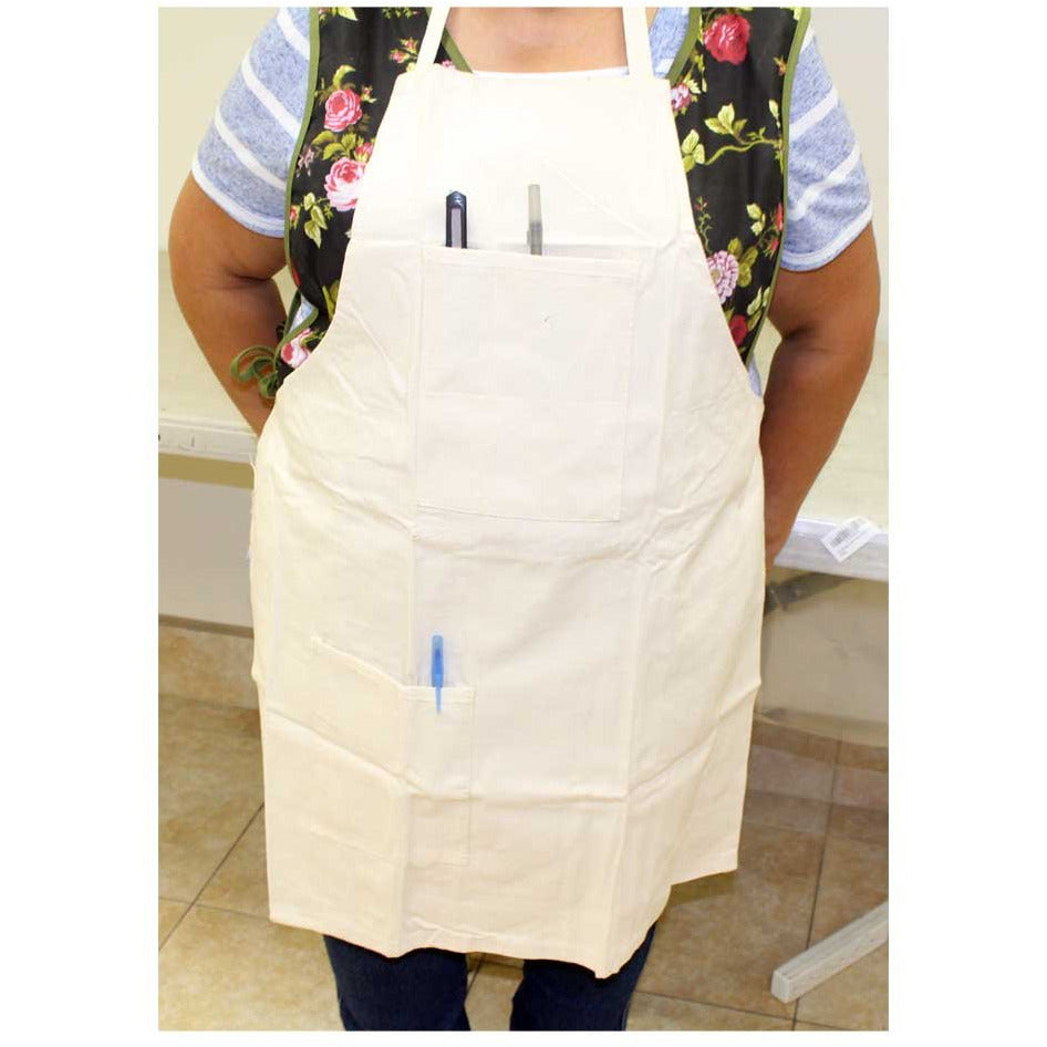 Bib Style Cotton Canvas Apron with 2 Pockets - AP-61018 - ToolUSA