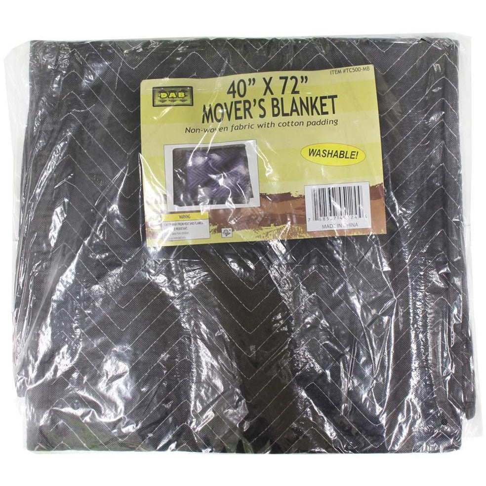 Black Moving Blanket with Cotton Padding - TC500-MB - ToolUSA
