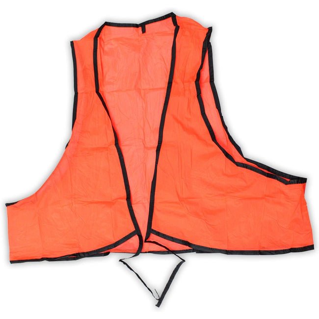 Bright Orange Vinyl Safety Vest - Oversized Arm Holes - Fits Waist Up To 55" - SF-33330 - ToolUSA