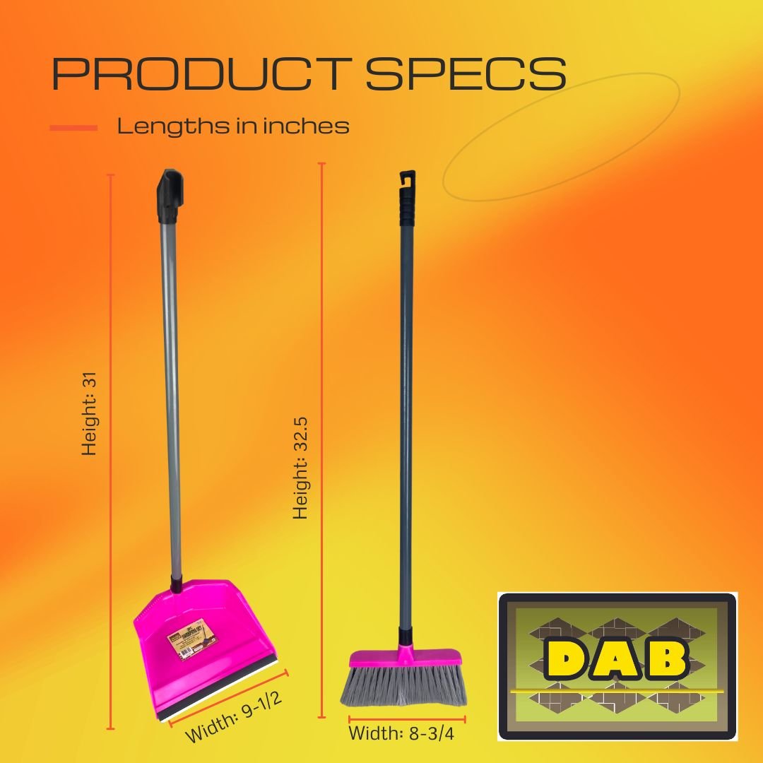 Broom and Dust Pan (Color Will Vary) - TZ-06322 - ToolUSA