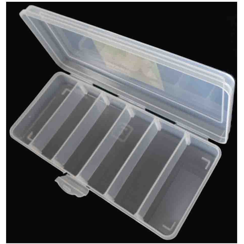 Stow-Away Clear Plastic Storage Box with Removable Dividers