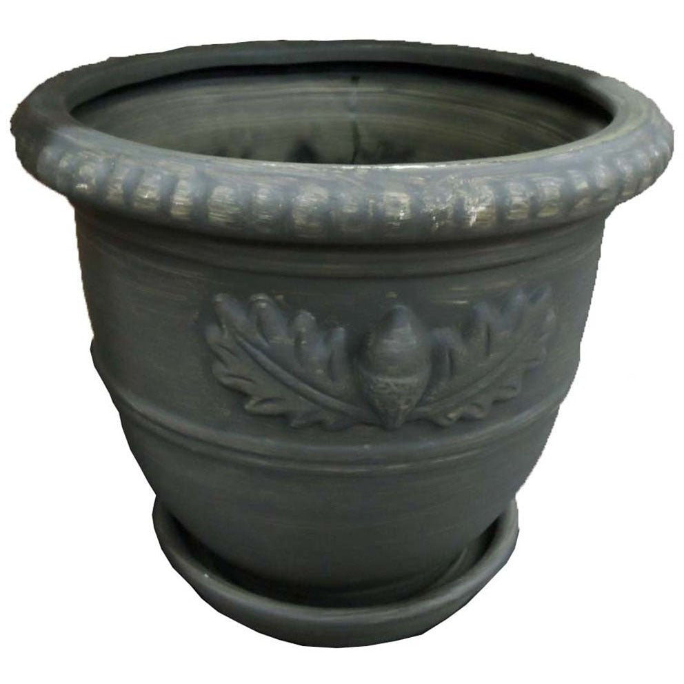 Designer "Green Acorn" Ceramic Planter, 10 x 9-1/2 Inches (Pack of: 2) - GC-302-10-Z02 - ToolUSA