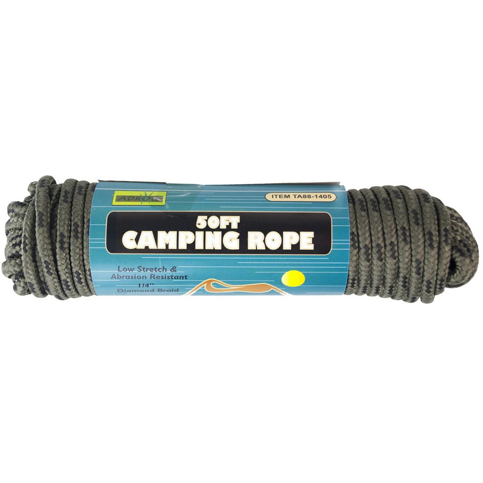 Diamond Twist Camouflage Camping Rope - 1/4" x 50' - TA-81405 - ToolUSA