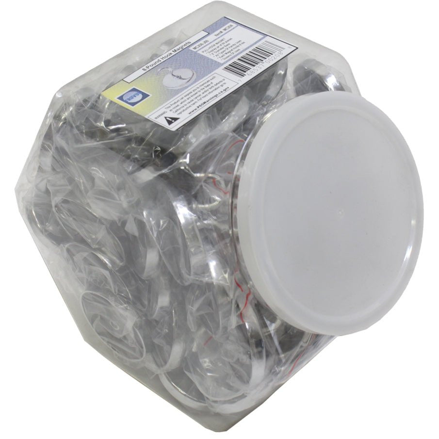 Display Jar of 60 Pieces- 2 Inch Magnet With Metal Hook - MC208-J60 - ToolUSA