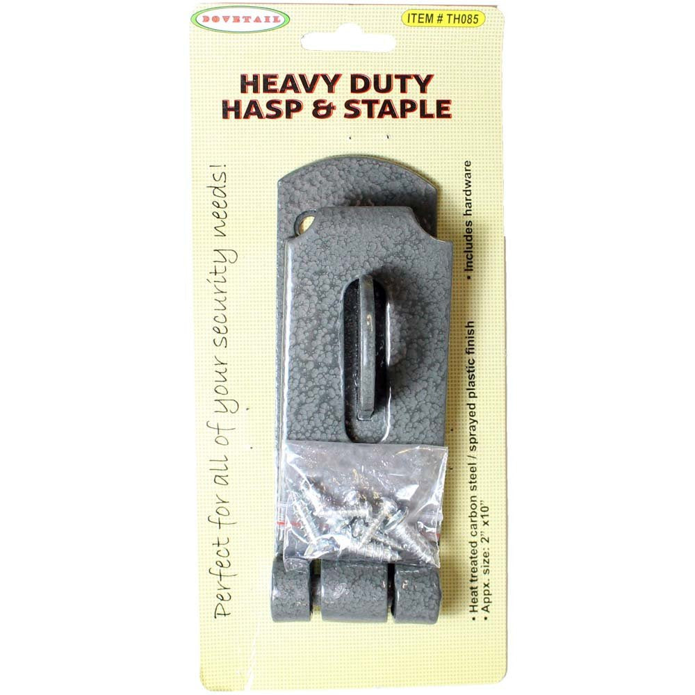 DOVETAIL 8.5" Heat Treated Carbon Steel, Heavy Duty Hasp & Staple With Screws For Installation: HW-90085 (Pack of: 1) - TH085 - ToolUSA