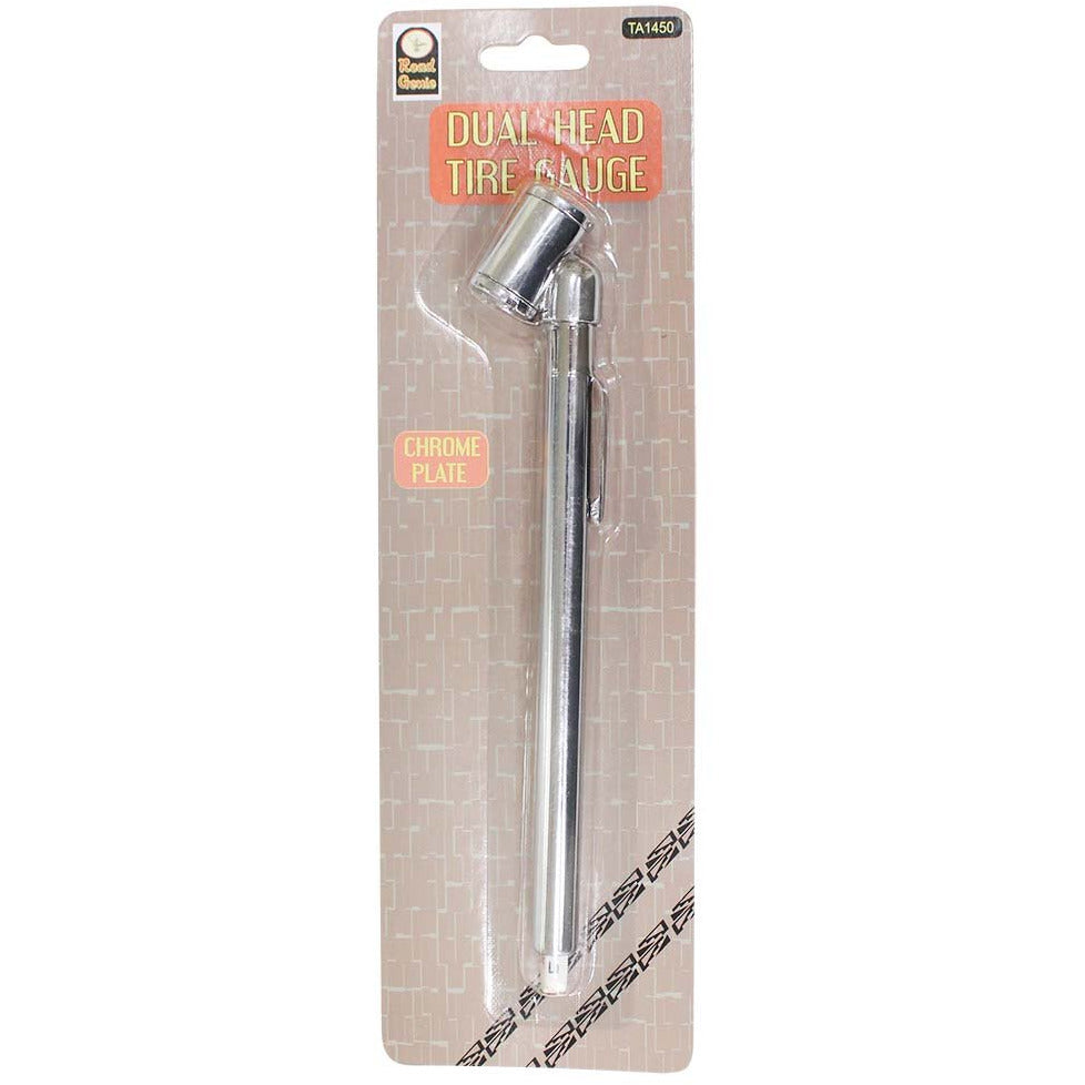 Dual Head Pencil Tire Gauge - 6.5" Size, 10-120 Psi - Pocket Clip (Pack of: 2) - TA-01450-Z02 - ToolUSA