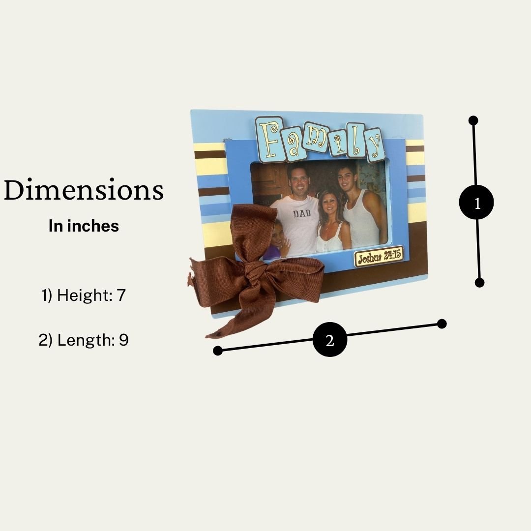 Family Decorative Blue and Brown Photo Frame, 7 x 9 Inches - HH-WF-10463 - ToolUSA