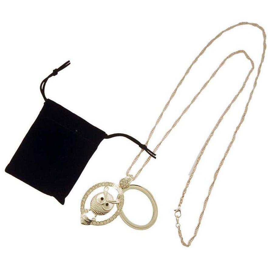Fancy Bejeweled Owl Magnifier Pendant - MG-15069 - ToolUSA