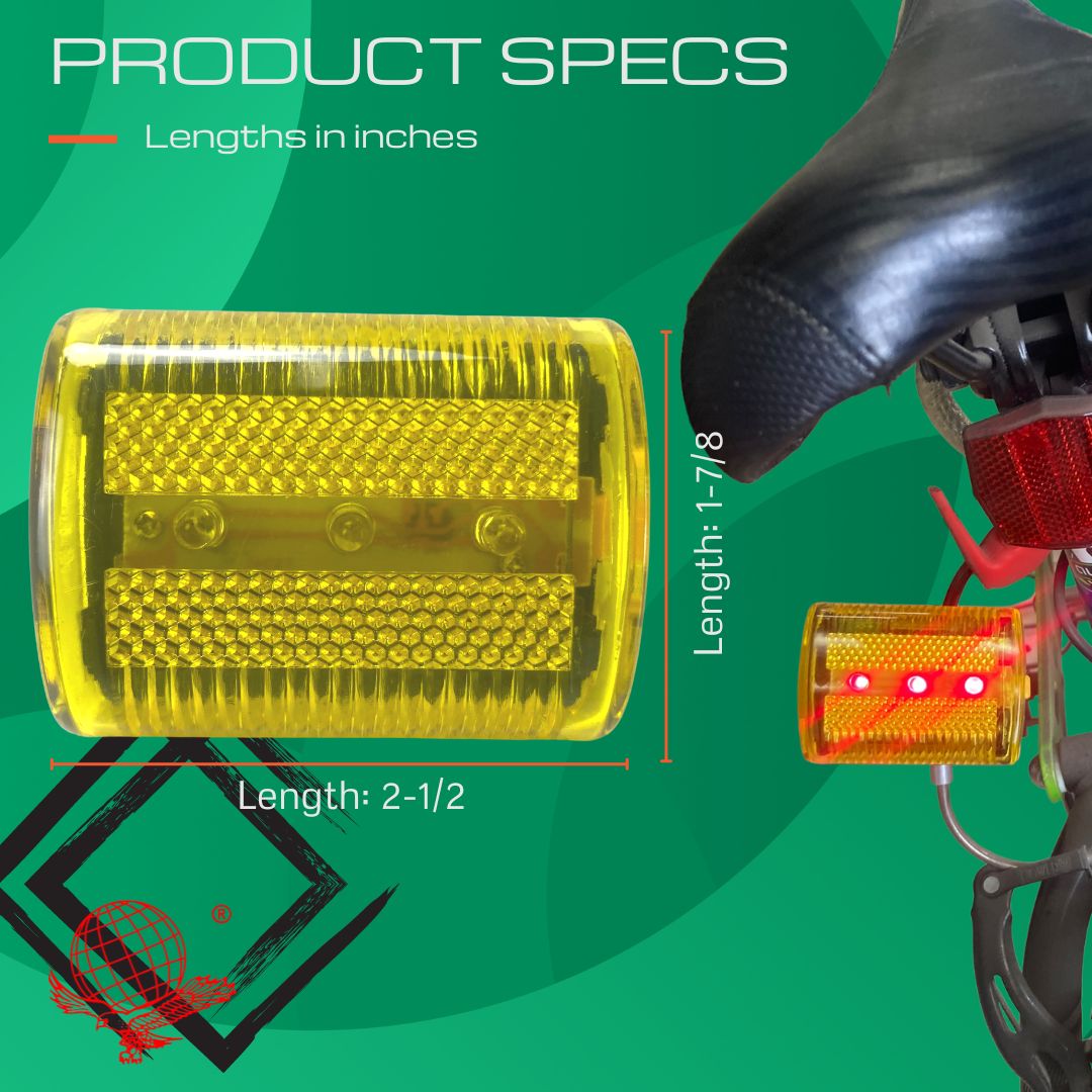 Bicycle Clip-on Tail Light with 3 Red LED Lights Inside - ToolUSA