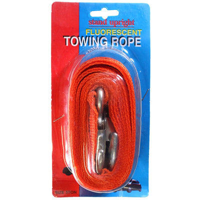 Fluorescent Orange Towing Rope, 3 Ton Capacity - TA7715-YX - ToolUSA