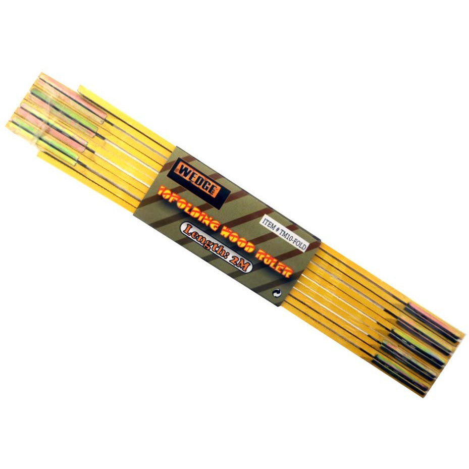 Folding Wood Ruler - 10 Folds - For Carpentry & Masonry - TM-14868 - ToolUSA