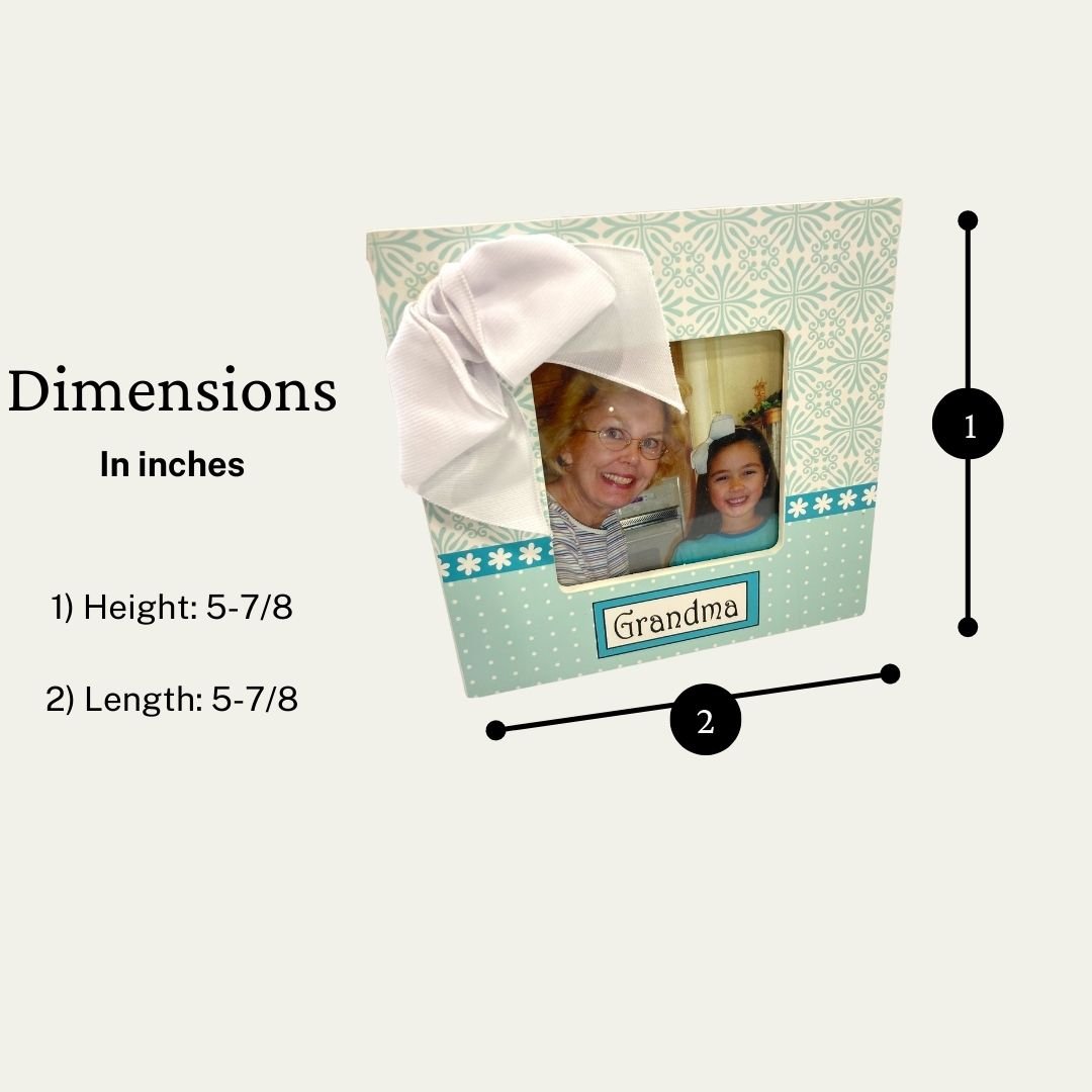Grandma's Blue Floral Photo Frame, 6 x 6 Inches - HH-WF-10580 - ToolUSA