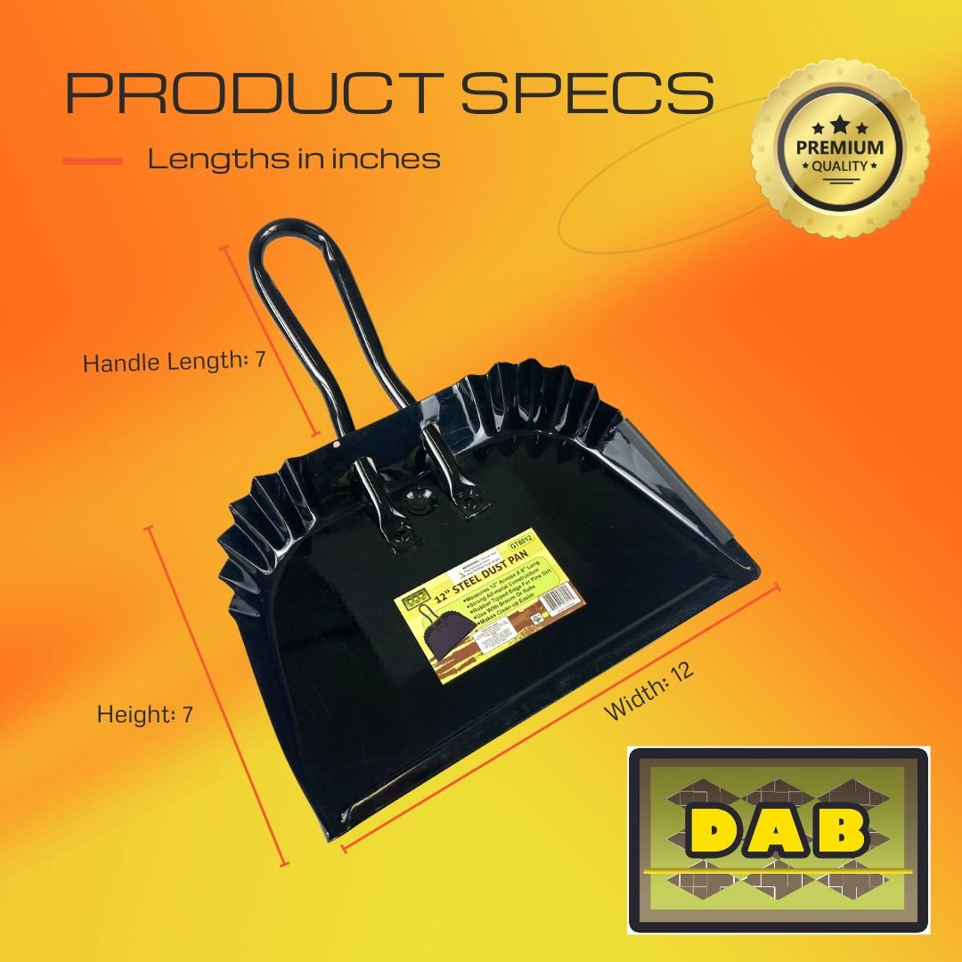 Heavy Duty Black Metal Dust Pan - G-06012 - ToolUSA
