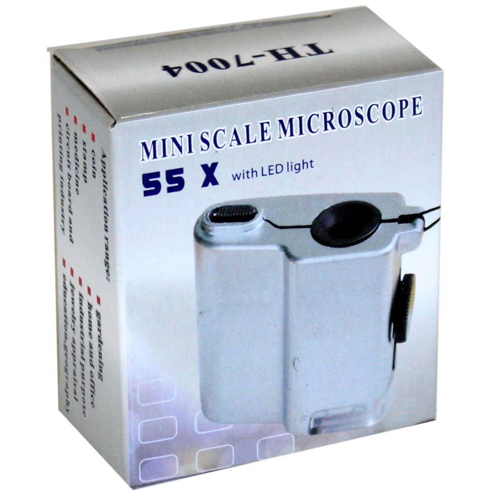 High Powered 55x Mini Microscope - ABS Housing & LED Light - MG-14743 - ToolUSA