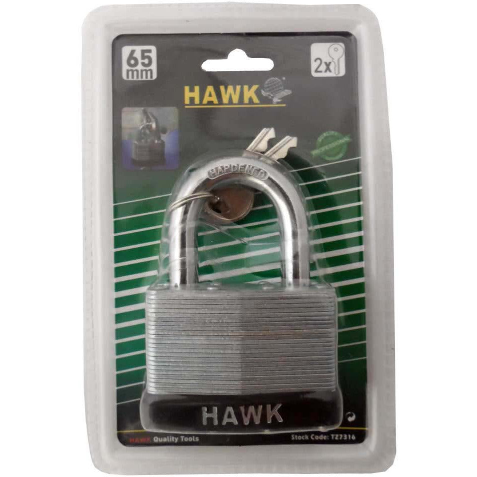 Laminated Padlock - 60mm - Hardened Steel Shackle - LOCK-07316 - ToolUSA