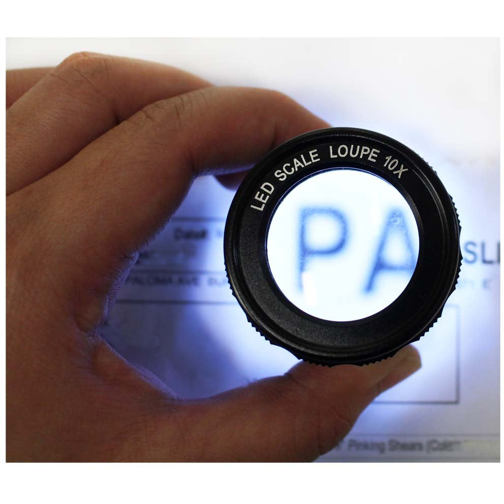 LED Illuminated Scale Loupe - 10X Power - MG9470-LED - ToolUSA