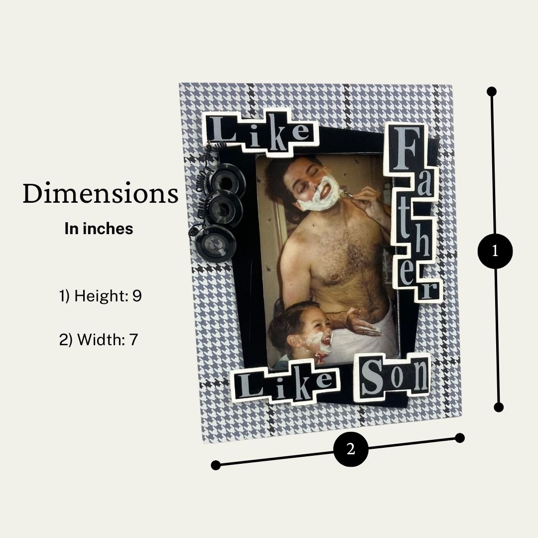 "Like Father Like Son" Beautiful Black Patterned Wooden Frame, 7 x 9 Inches - HH-WF-10241 - ToolUSA
