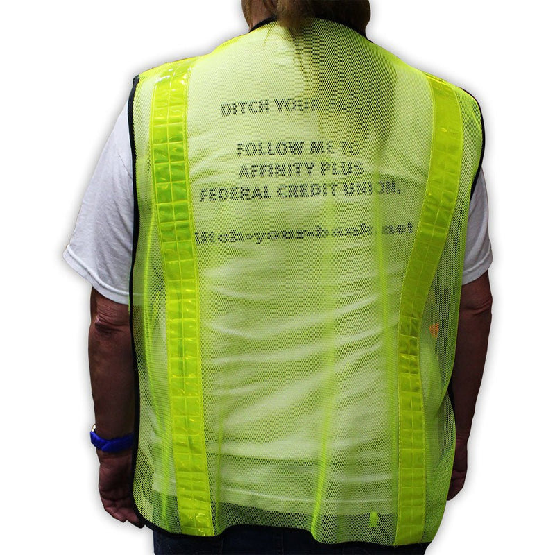 Lime Green Safety Vest with Silver Reflective Stripes - SF-22221 - ToolUSA