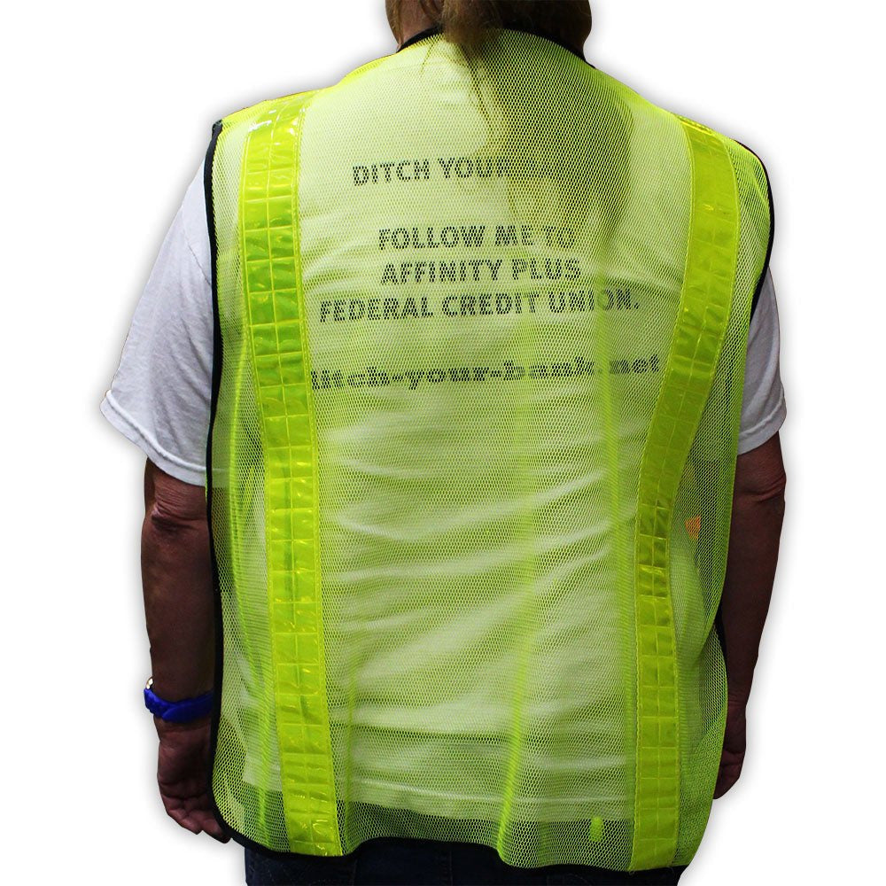 Lime Green Safety Vest with Silver Reflective Stripes - SF-22221 - ToolUSA