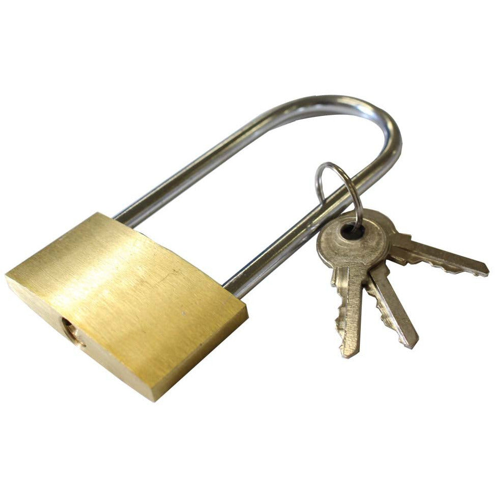Long Shank Laminated Padlock with Hardened Steel Shackle - ToolUSA