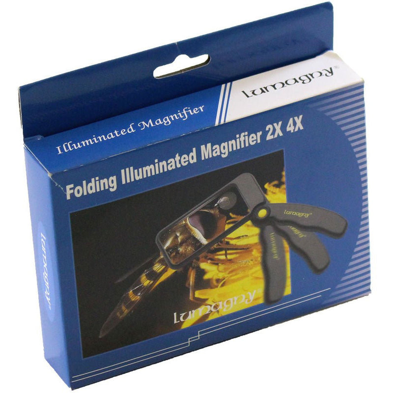 Lumagny 2x/4x Gray Folding Illuminated Magnifier - MP-07542 - ToolUSA