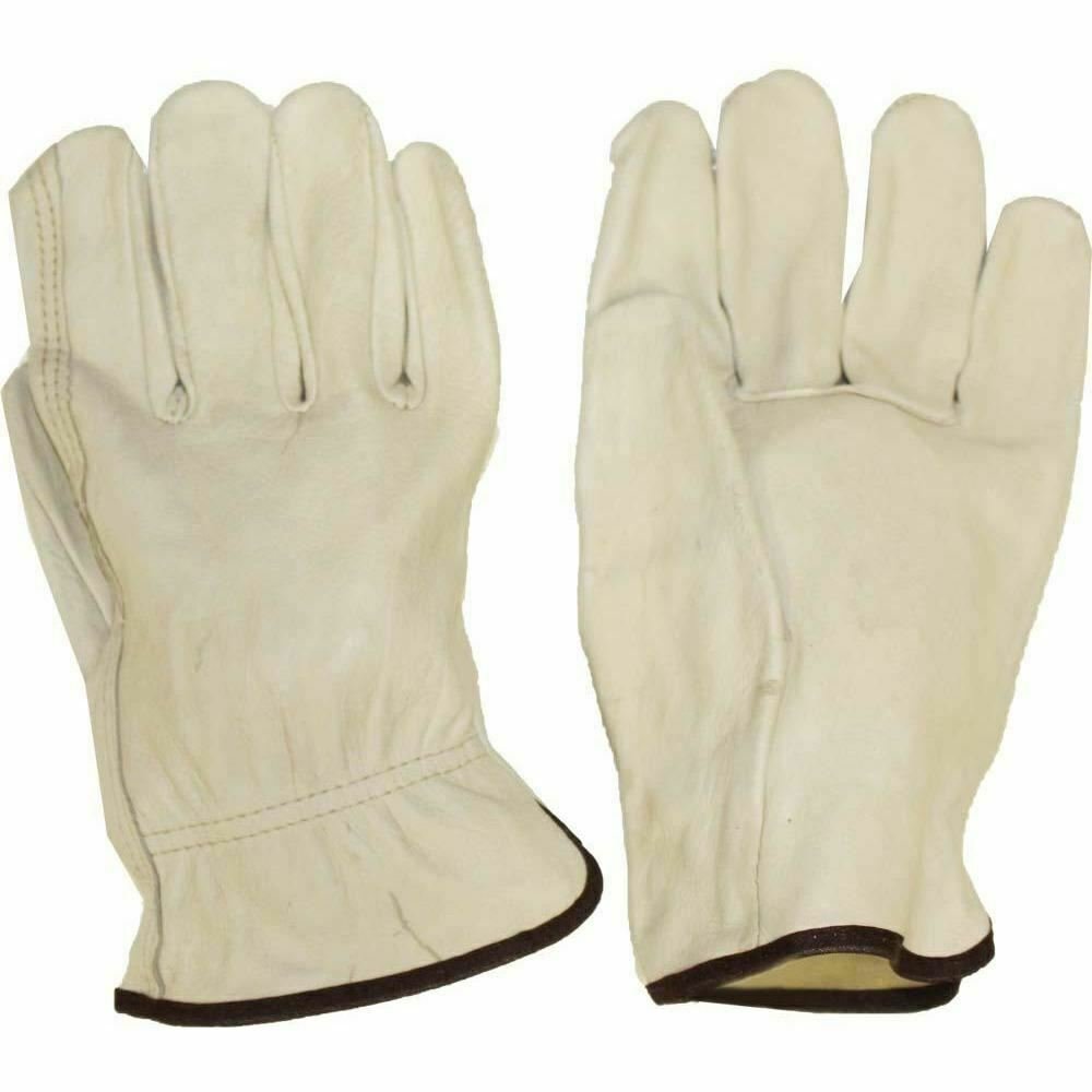 Men's Unlined Grain Cowhide Driver's Gloves with Light Elastic Wrist
