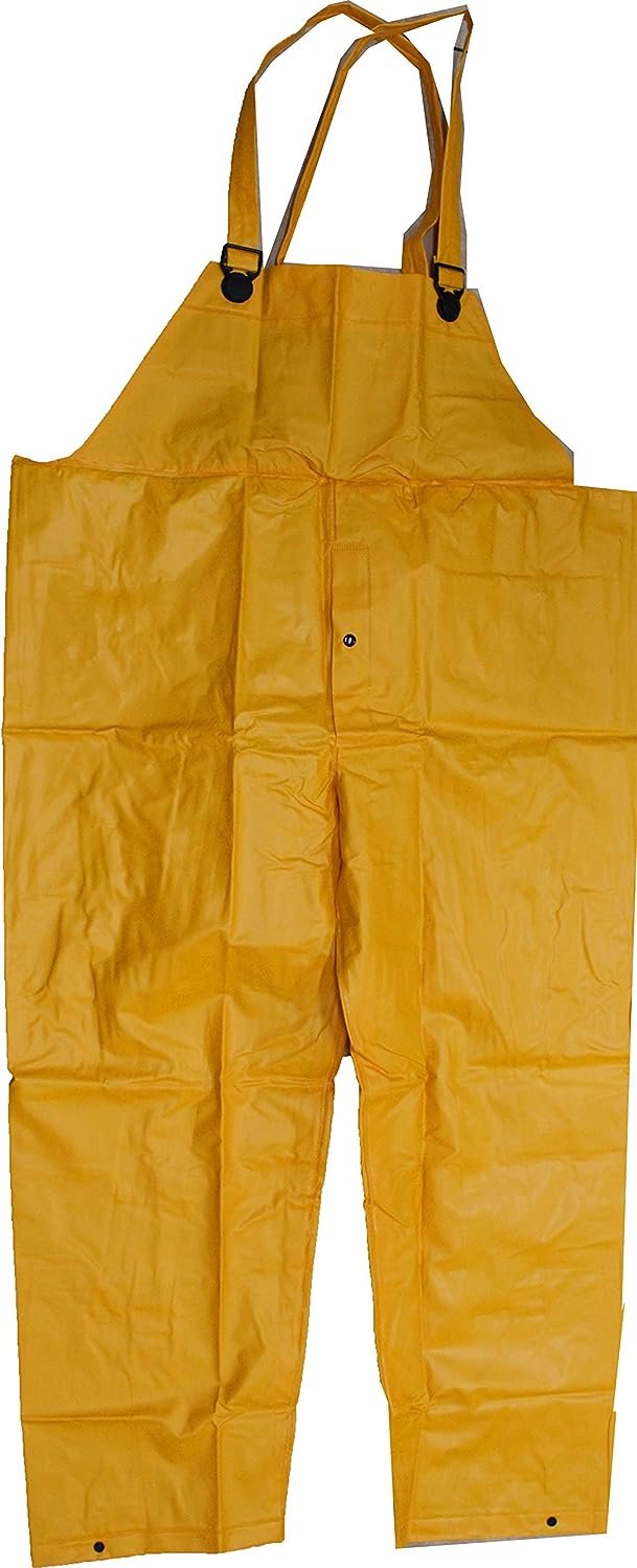 Men's 35 Mil Yellow PVC Rainsuit with Pants & Jacket with Detachable Hood