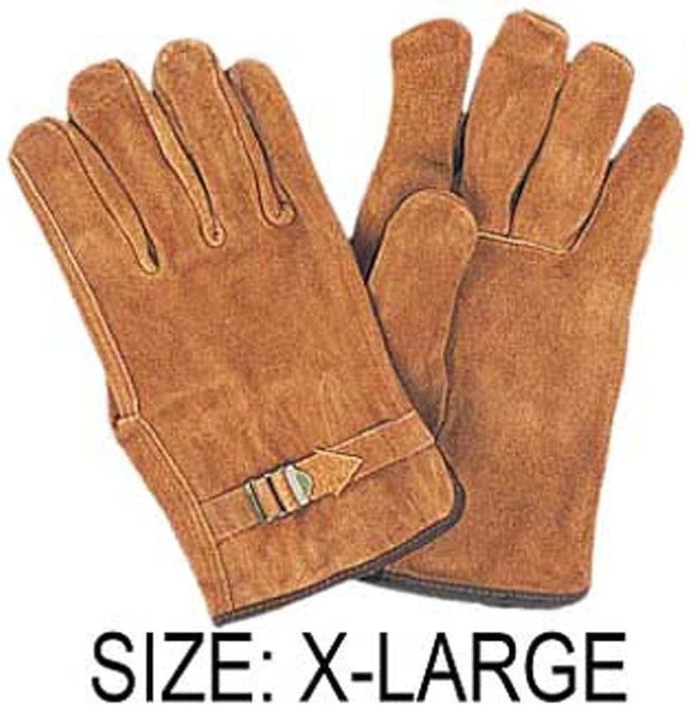 Men's Brown Split Unlined Driver's Gloves with Adjustable Pull