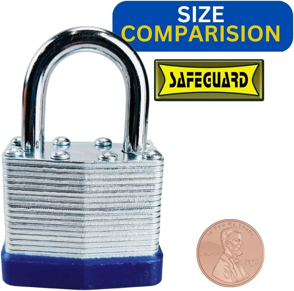 SAFEGUARD High-Security Short Shank Laminated Padlock with Hardened Shackle and Copper Lock Cylinder