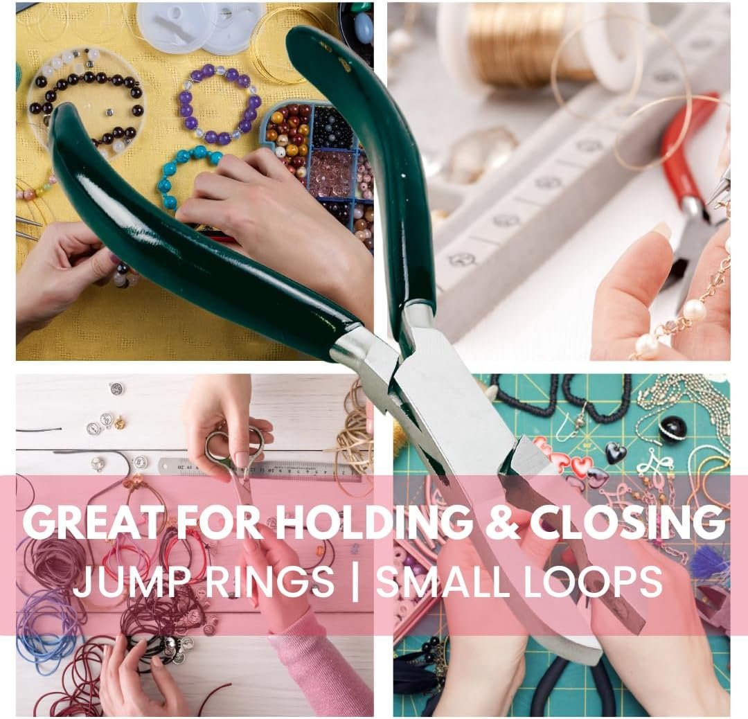 JEWEL TOOL Specialty Loop Closing & Opening Pliers | Great for Holding and Closing Jump Rings, Small Loops and More