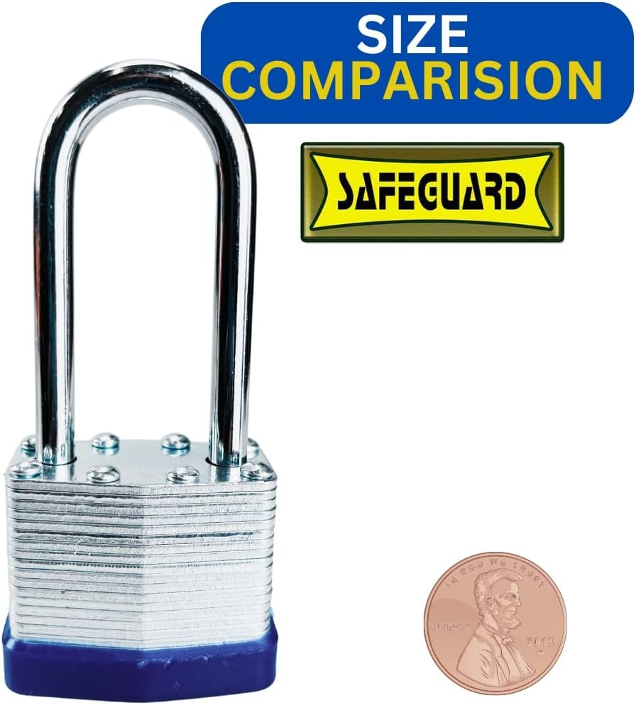SAFEGUARD High-Security Short Shank Laminated Padlock with Hardened Shackle and Copper Lock Cylinder