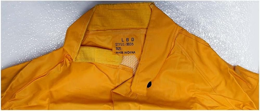 Men's 35 Mil Yellow PVC Rainsuit with Pants & Jacket with Detachable Hood