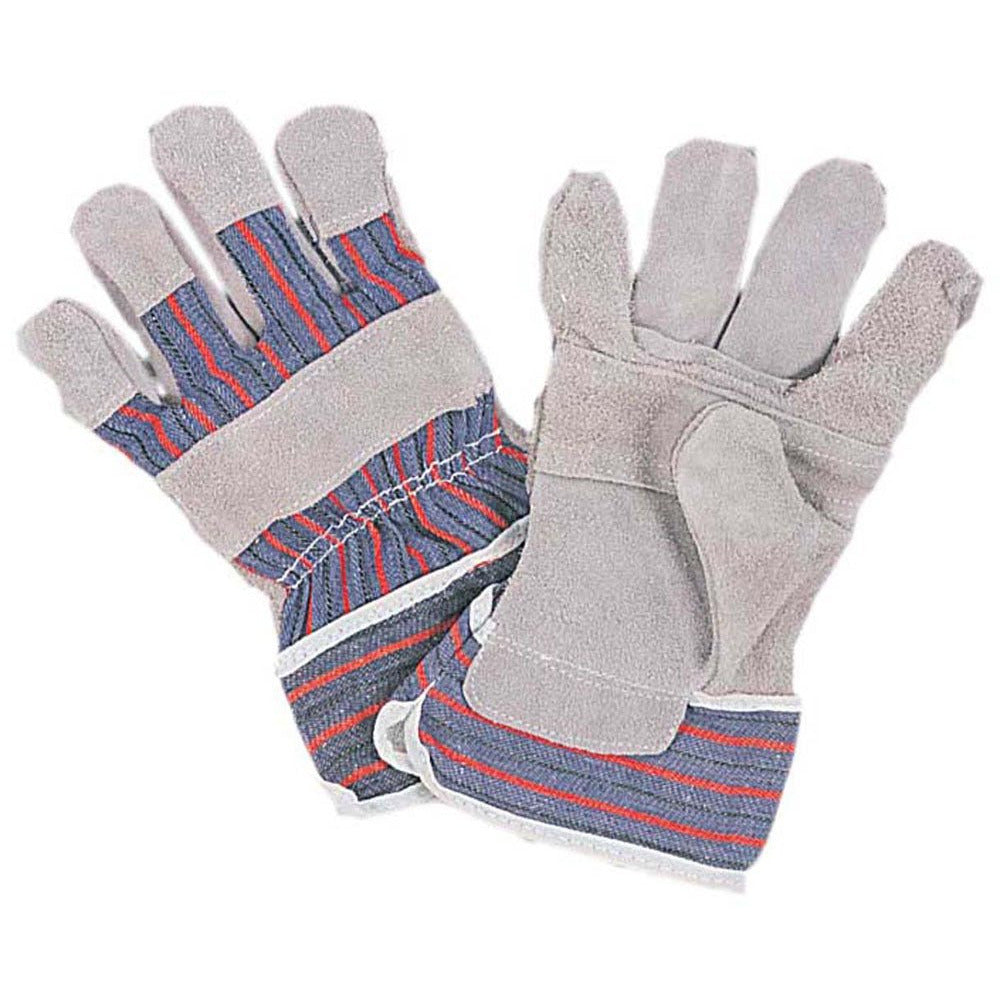 Men's Leather Palm, Knuckle, and Finger Tip Work Gloves with Gauntlet Cuff - Large (Pack of: 12) - GL-06596-Z12 - ToolUSA
