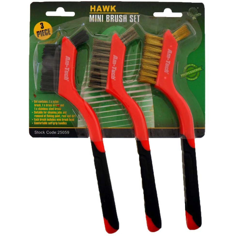 MINI BRUSH SET, NYLON, BRASS, AND STAINLESS STEEL - TZ-18163 - ToolUSA