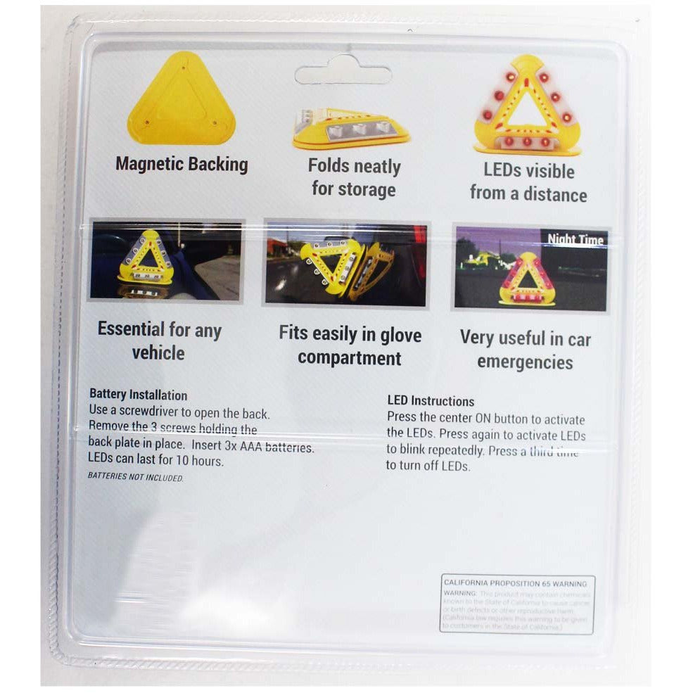 Mini LED Magnetic Backed Triangle For Traffic Safety - ST-LED5-MW - ToolUSA