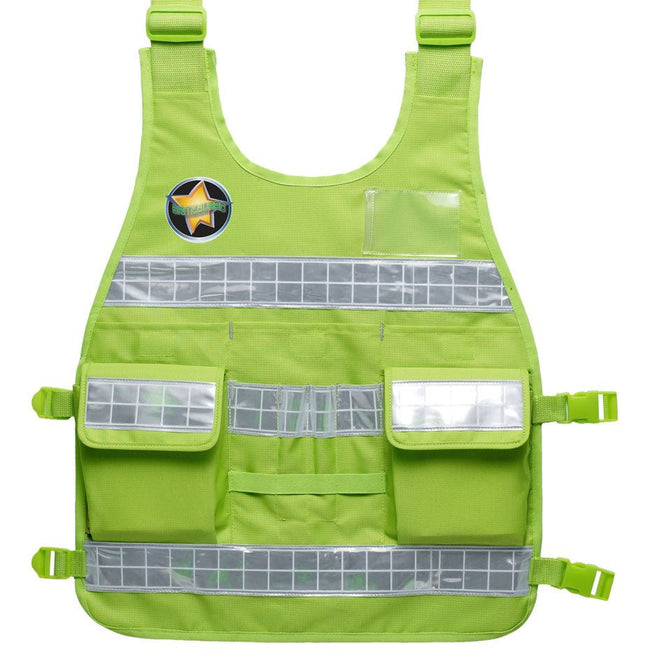 Multi-Functional Lime Green Mesh Safety Vest with Adjustable Sizes - SW-CL02-LIME - ToolUSA