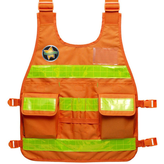 Multi-Functional Orange Mesh Safety Vest with Adjustable Sizes - SW-CY02-OR - ToolUSA