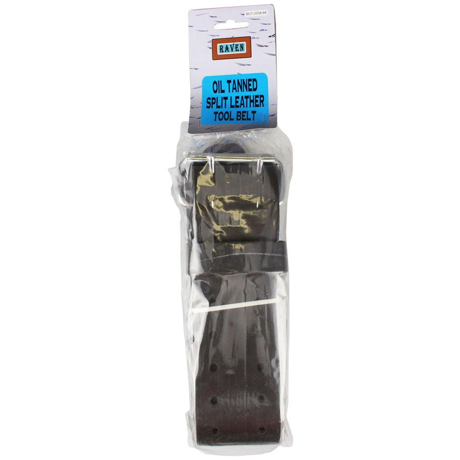 Oil Tanned Split Leather Tool Belt - BELT-2558-BK - ToolUSA