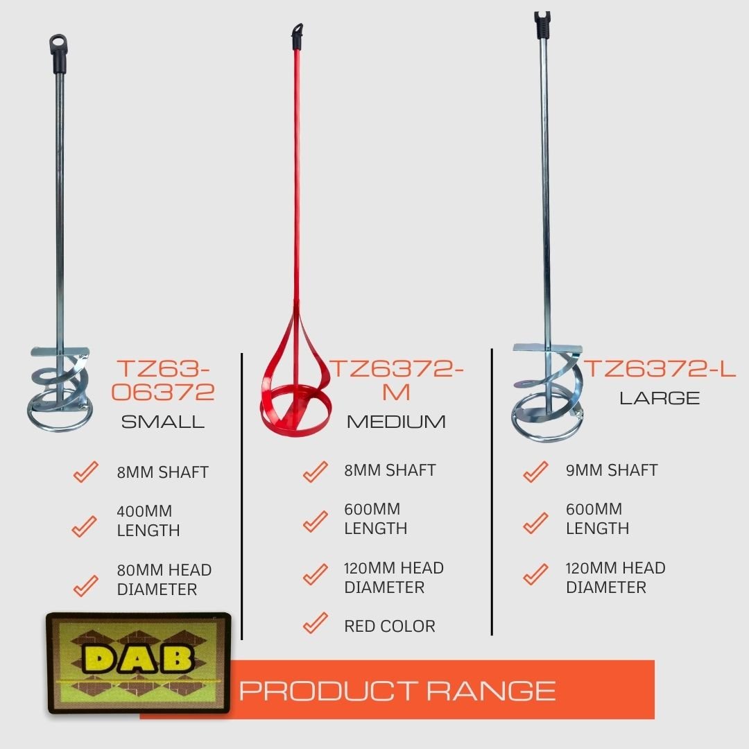 Paint, Drywall Mud Mixer Spiral, Medium - TZ6372-M - ToolUSA