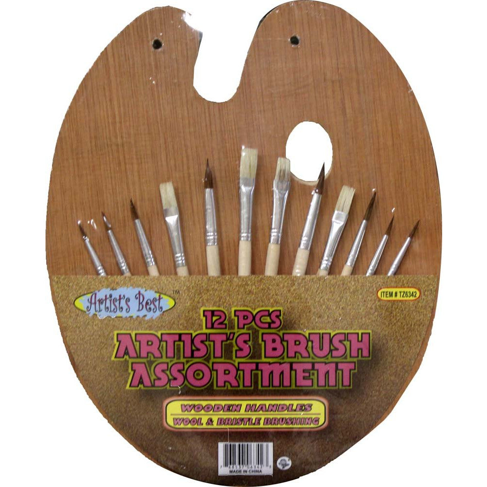 Palette And Brush - 12 Piece Set - CR-06342 - ToolUSA