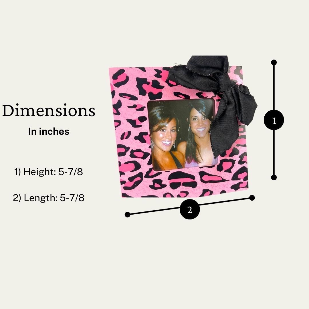 Pink Cheetah Print Wooden Photo Frame, 6 x6 Inches - HH-WF-10540 - ToolUSA