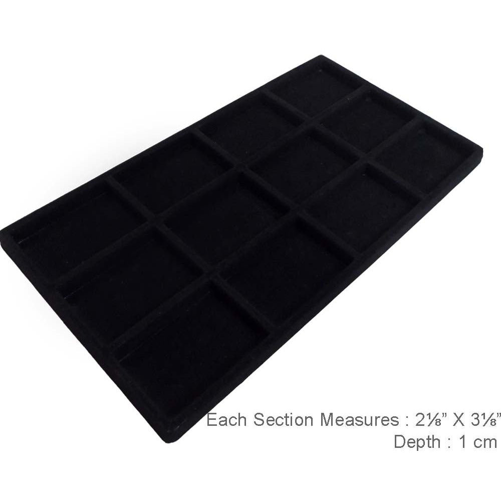 Plastic Tray Insert, Black Flocked Finish - 14" x 7.5" (Pack of: 2) - TJ05-14120-Z02 - ToolUSA