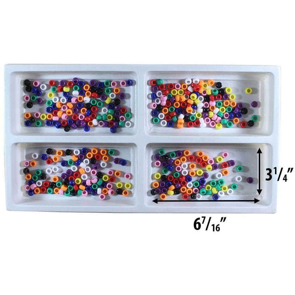 Plastic White Tray Insert with 4 Sections (Pack of: 2) - TJ-91185-Z02 - ToolUSA