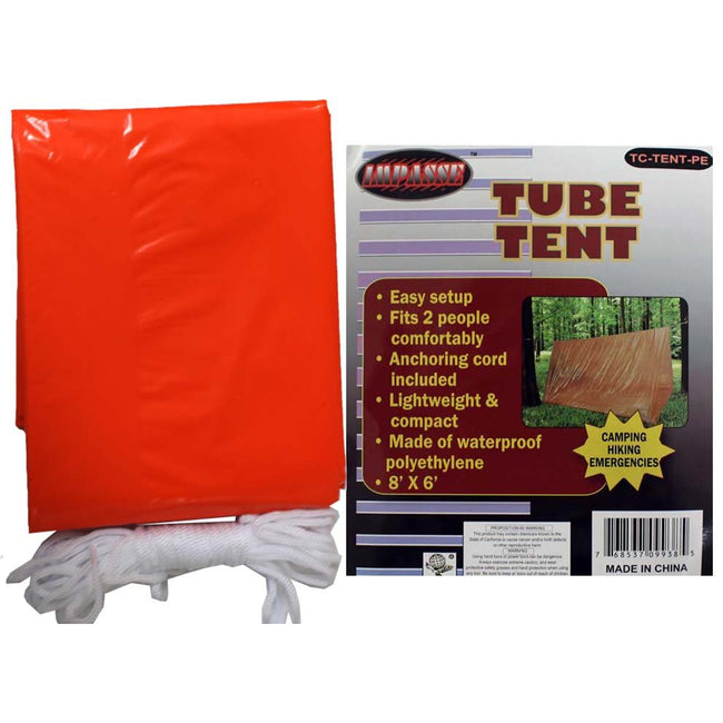 Polyethylene Camping Hiking Emergency Tube Tent - TC-09938 - ToolUSA
