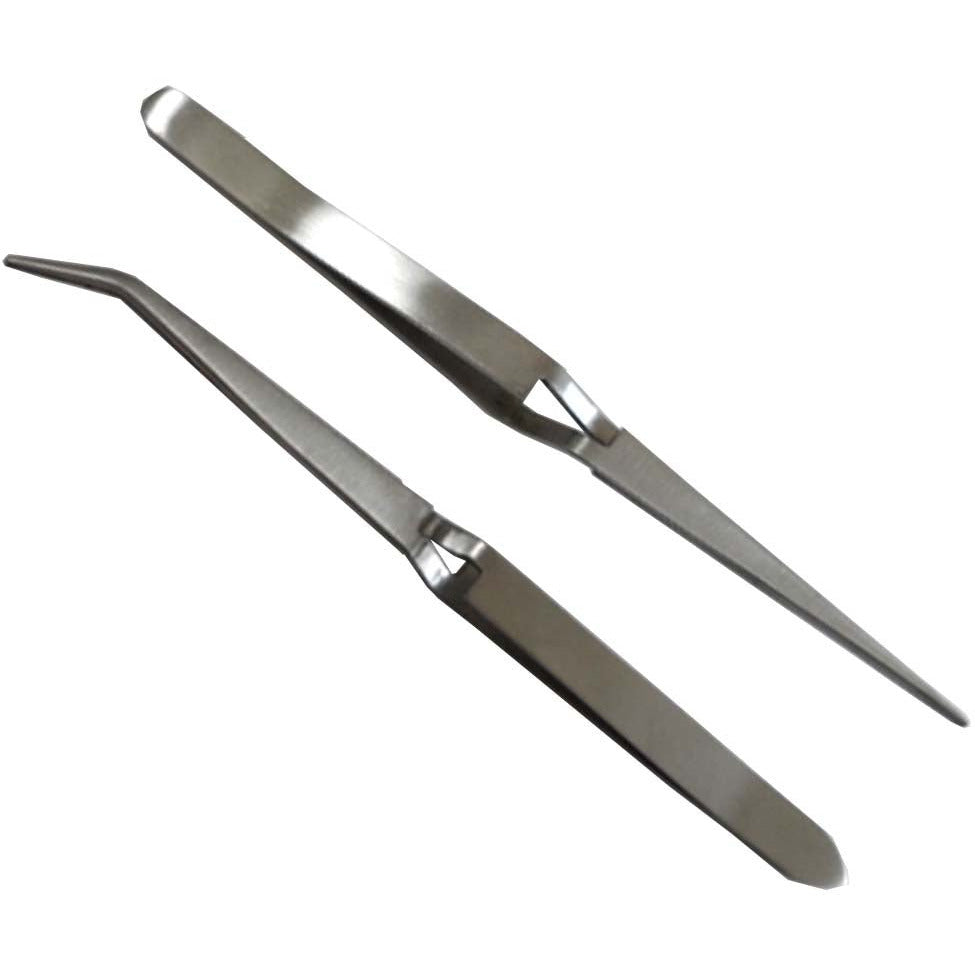 Premium Straight & Curved Cross Lock Tweezers Kit - KIT-S8567 - ToolUSA