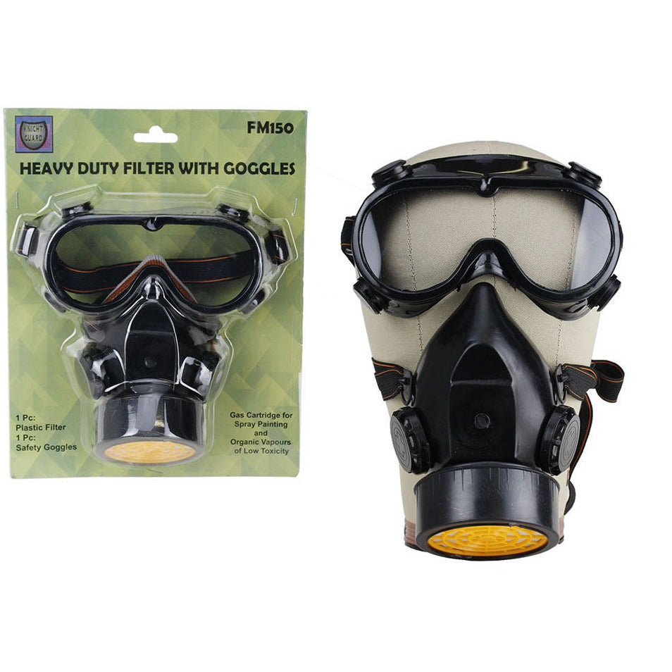 respirator with goggles SAFETY-GOGGLE RESPIRATOR-FILTER 2-piece Set For Non Toxic Use