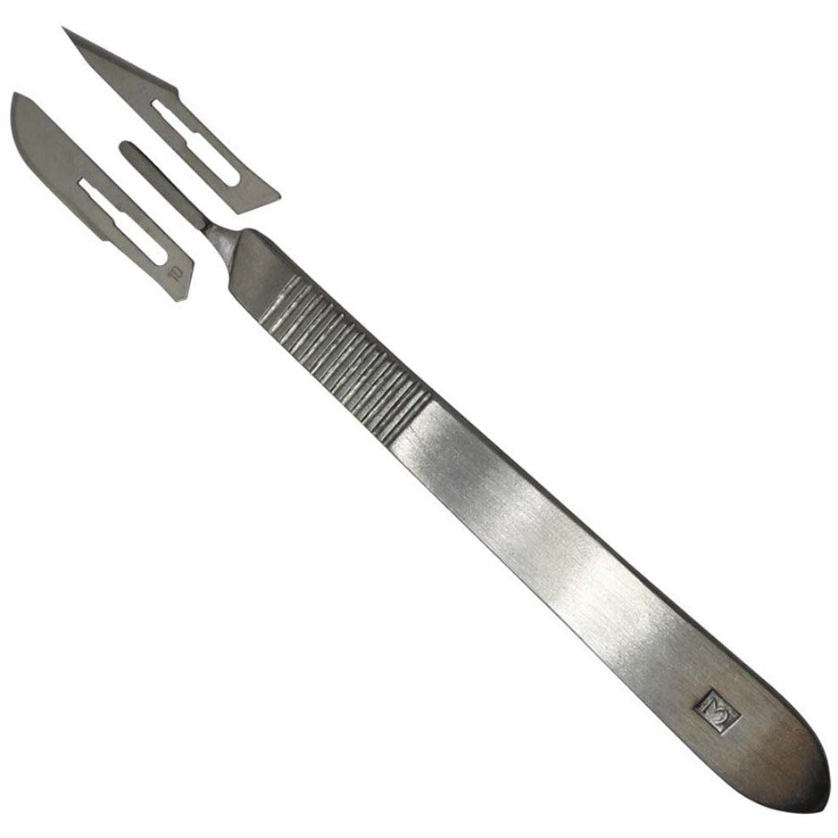 Scalpel Handle with 2 Sharp Surgical Blades (Pack of: 2) - CR-16000-Z02 - ToolUSA